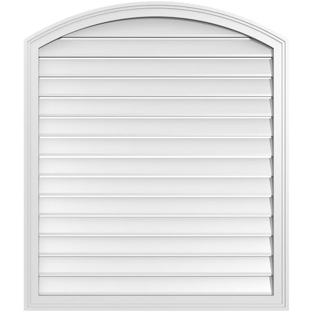 Ekena Millwork Arch Top Surface Mount PVC Gable Vent: Non-Functional, w/2"W x 1-1/2"P Brickmould Frame, 36"W x 40"H GVPAR36X4002SN